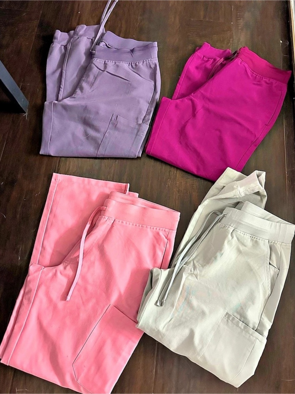 Lot of 4 Mandala Joggers/Cargo Scrub Pants, Limited Edition Colors M/P
